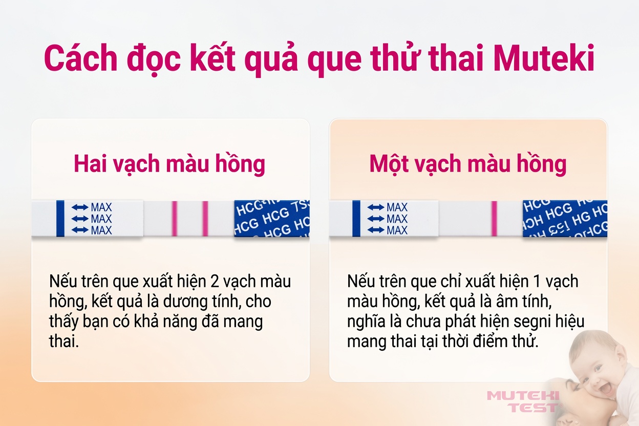 Cách đọc kết quả que thử thai Muteki